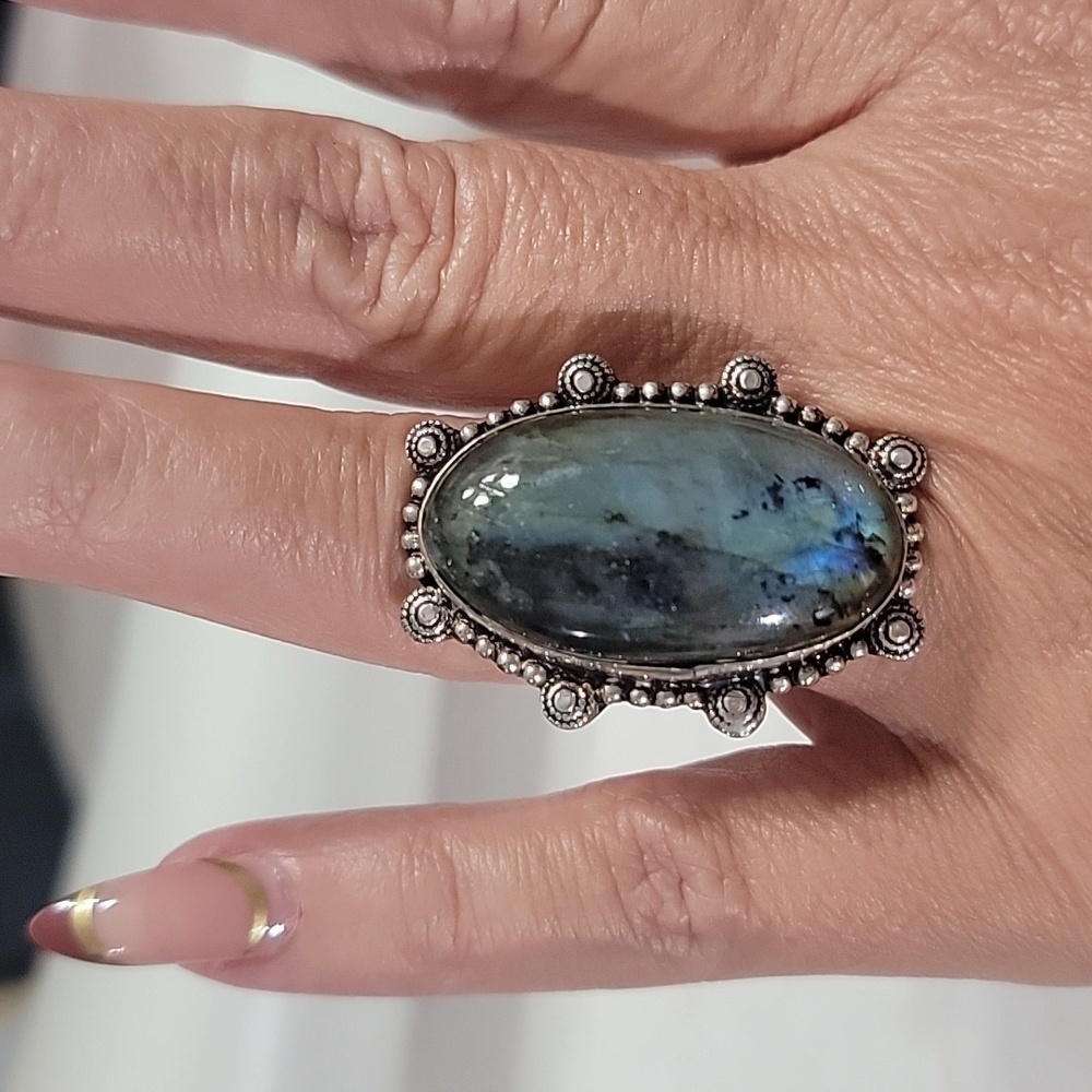 Labradorite Artisan Statement Ring - image 7